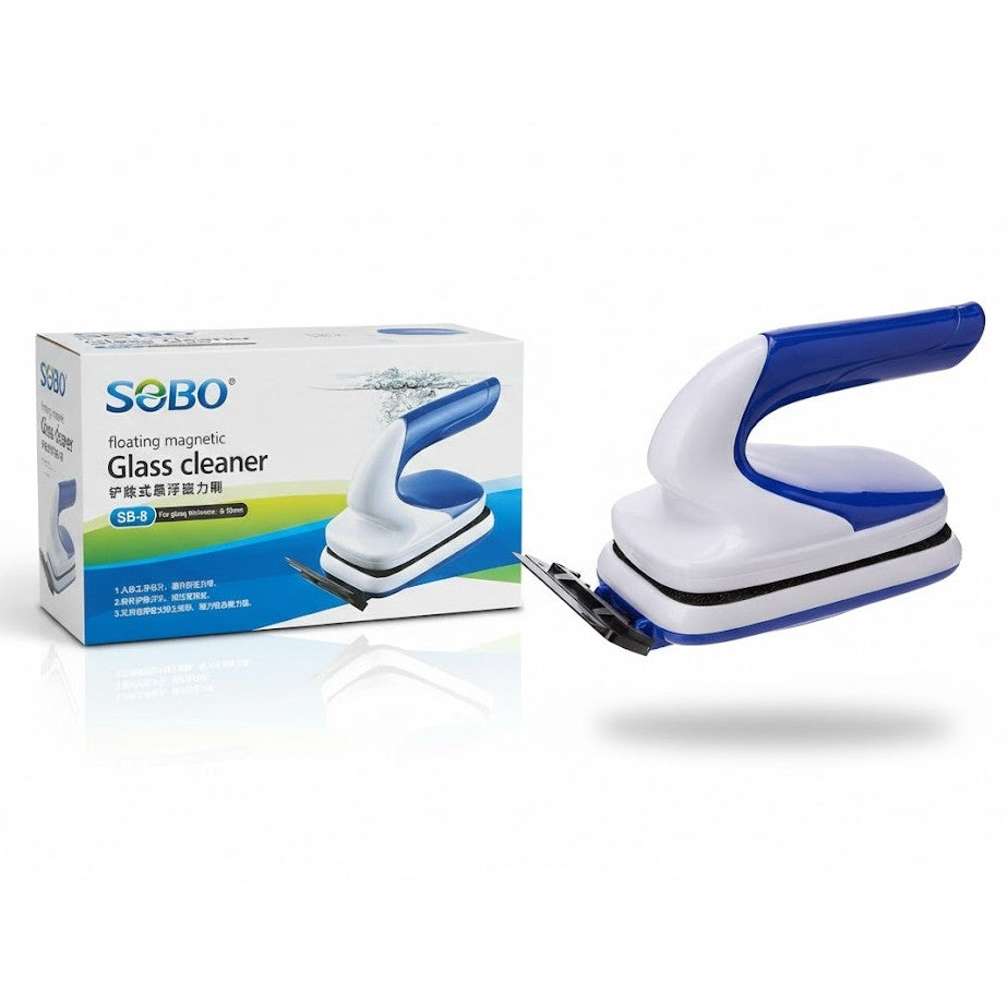 Sobo SB-8 Floating Magnetic Glass Cleaner with Scraper – For 6-10mm Glass