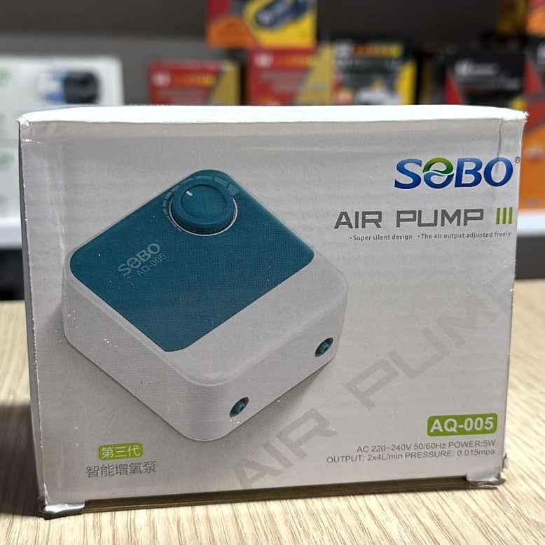 SOBO AQ-005 Aquarium Air Pump (5W) – Adjustable Dual Outlet