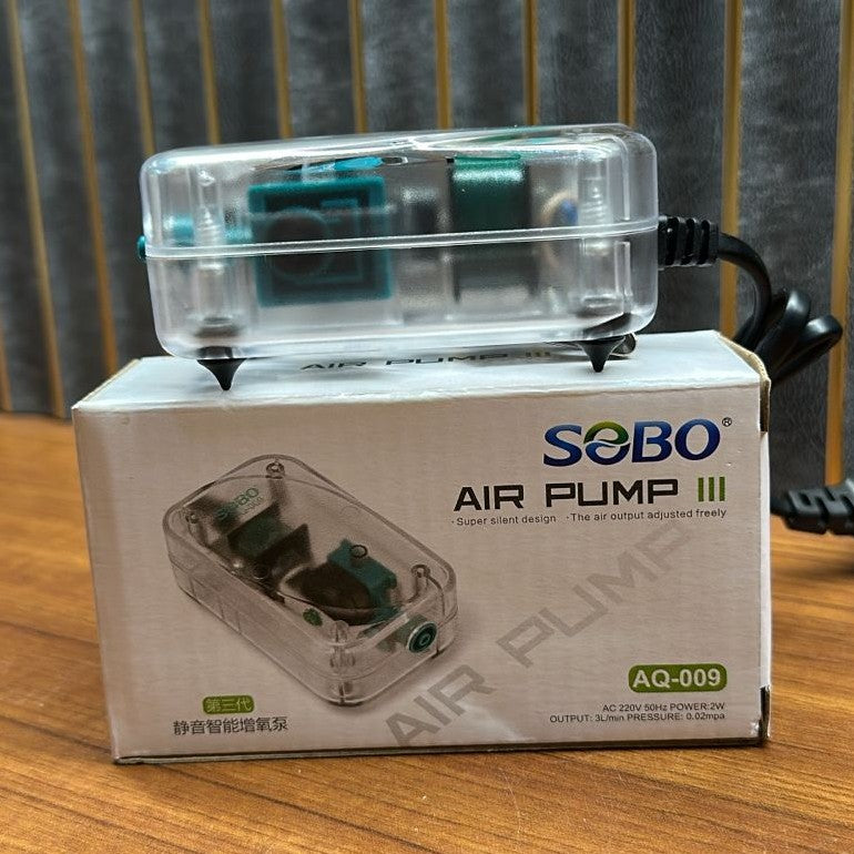 Sobo AQ-009 Transparent Aquarium Air Pump (2W) – Super Silent 3L/Min