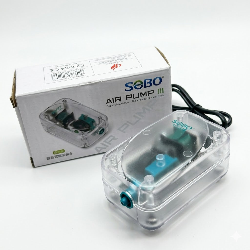 Sobo AQ-009 Transparent Aquarium Air Pump (2W) – Super Silent 3L/Min