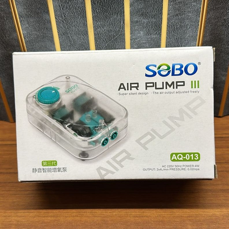 Sobo AQ-013 Transparent Aquarium Air Pump (4W) – Adjustable Dual Outlet Oxygenator