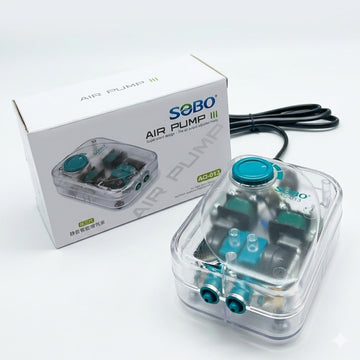 Sobo AQ-013 Transparent Aquarium Air Pump (4W) – Adjustable Dual Outlet Oxygenator