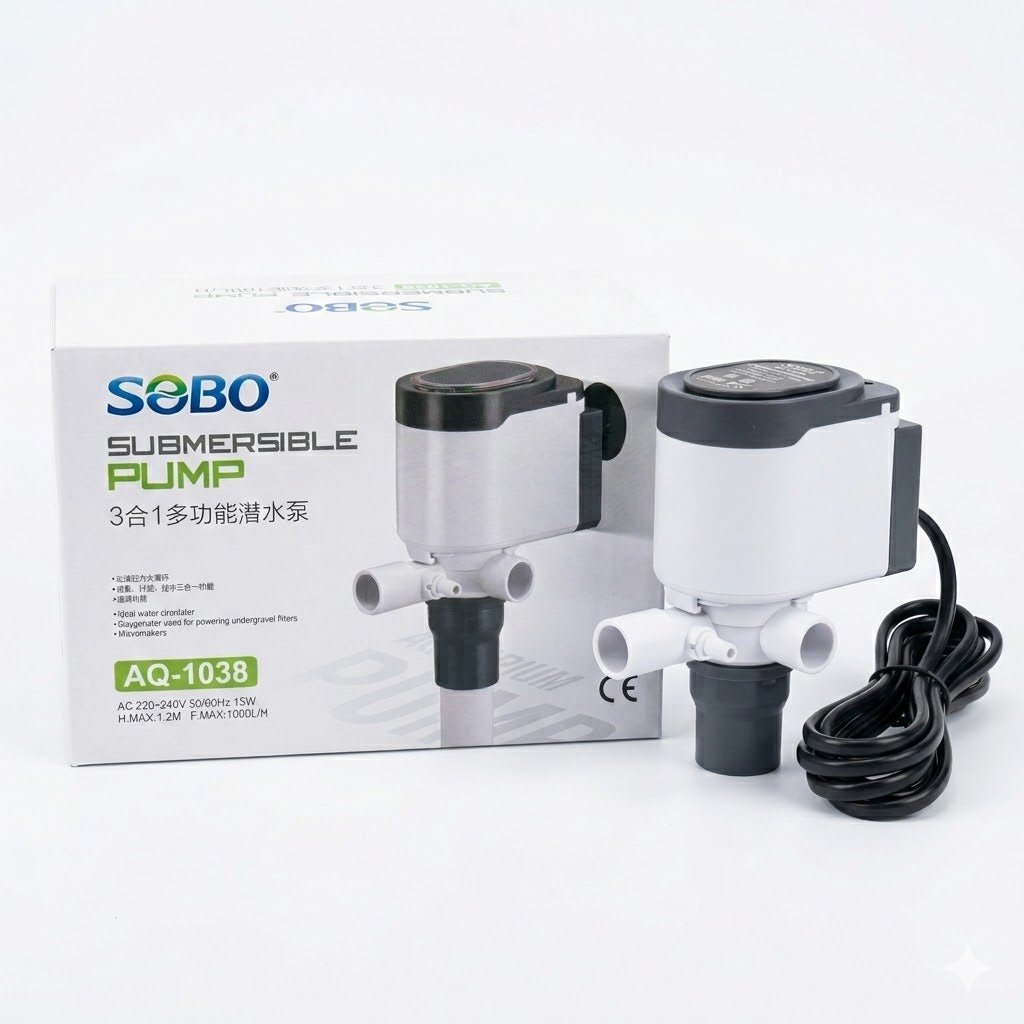 Sobo AQ-1038 Aquarium Submersible Pump & Power Head (15W) – 1000 L/H