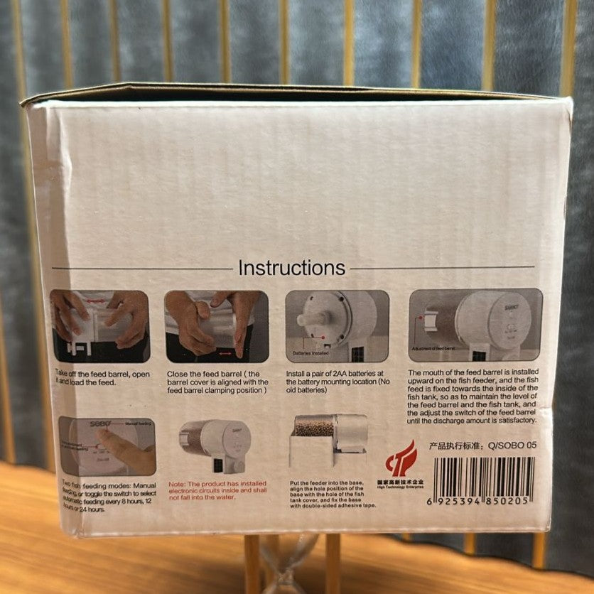 Sobo DA-08 Timed Auto Fish Feeder – 8H/12H/24H Automatic Food Dispenser
