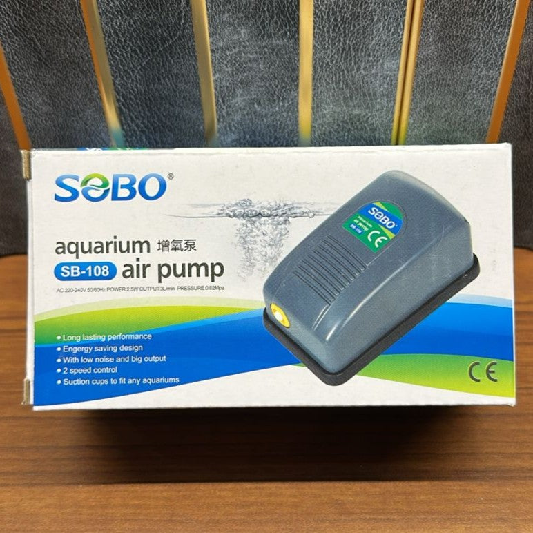Sobo SB-108 Aquarium Air Pump (2.5W) – Single Outlet