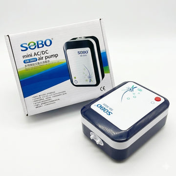 Sobo SB-3000 AC/DC Mini Aquarium Air Pump (2.8W) – Rechargeable Battery Oxygenator