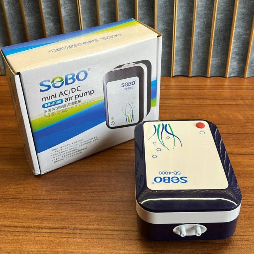 Sobo SB-4000 AC/DC Rechargeable Aquarium Air Pump (2.8W) – Dual Outlet