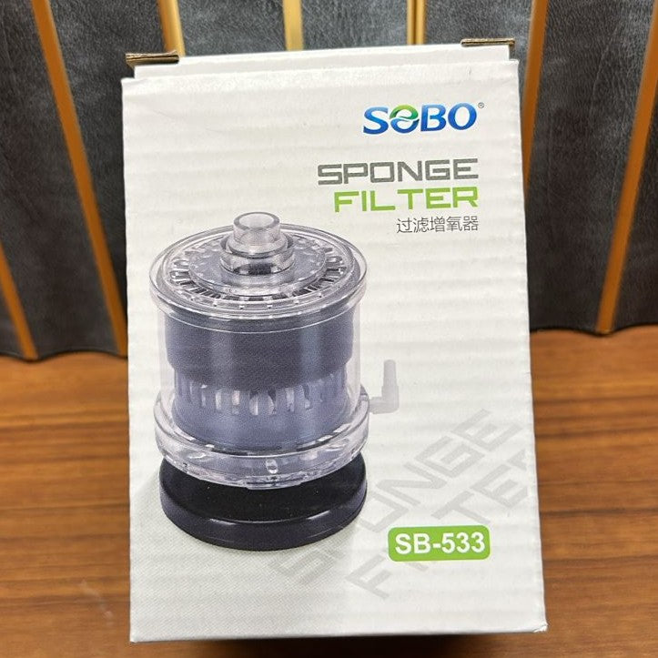 Sobo SB-533 Aquarium Sponge Filter – Advanced Airlift Bio-Filter with Ceramic Media Chamber