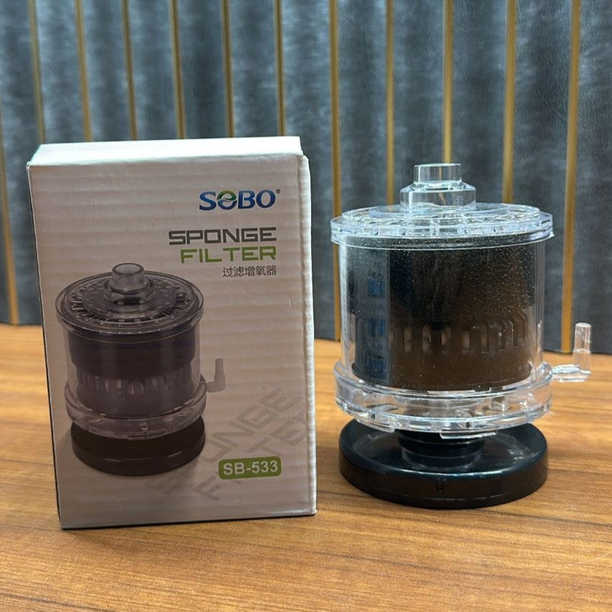 Sobo SB-533 Aquarium Sponge Filter – Advanced Airlift Bio-Filter with Ceramic Media Chamber