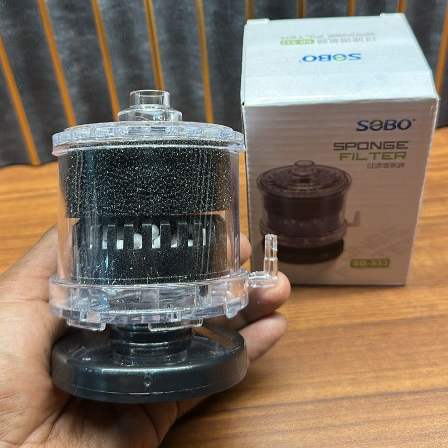 Sobo SB-533 Aquarium Sponge Filter – Advanced Airlift Bio-Filter with Ceramic Media Chamber