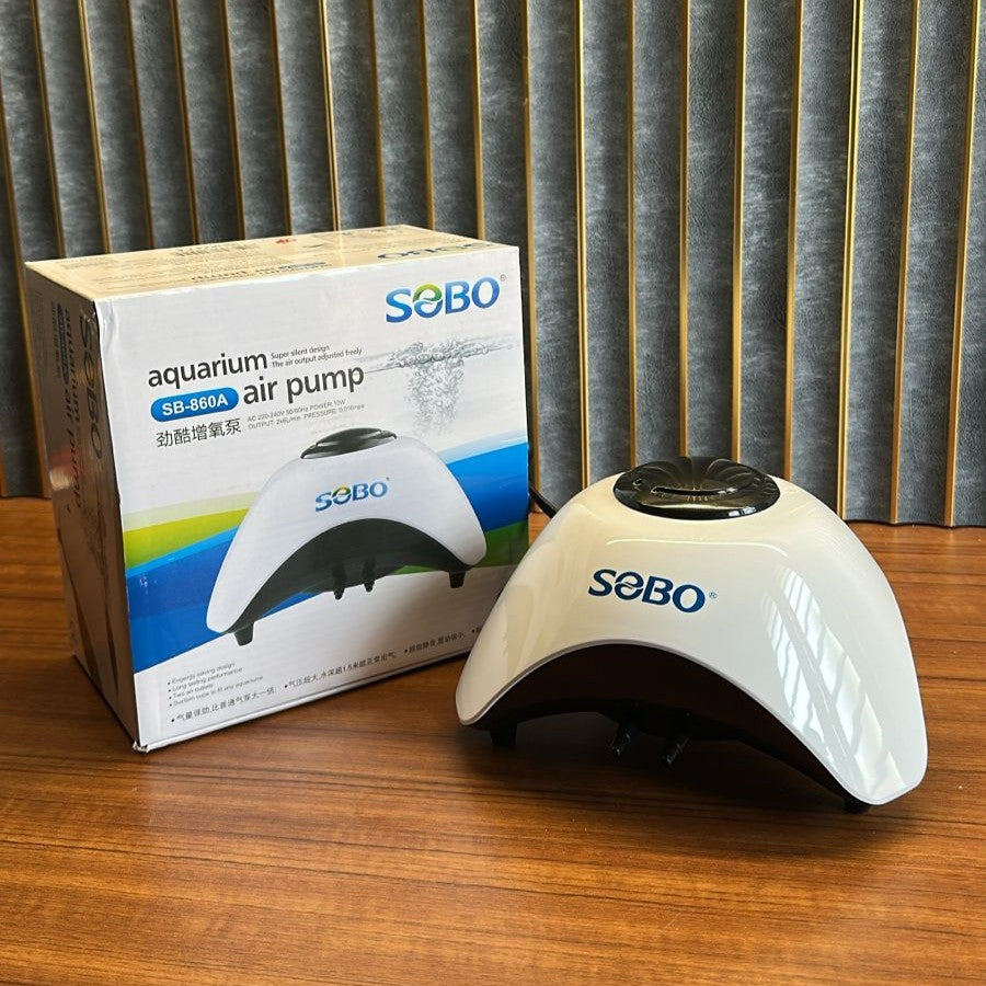 Sobo SB-860A Adjustable Aquarium Air Pump (10W) – Dual Outlet Super Silent Oxygenator