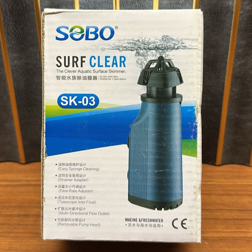 Sobo SK-03 Surf Clear Aquatic Surface Skimmer (3W) – 200 L/H Oil Film & Debris Remover