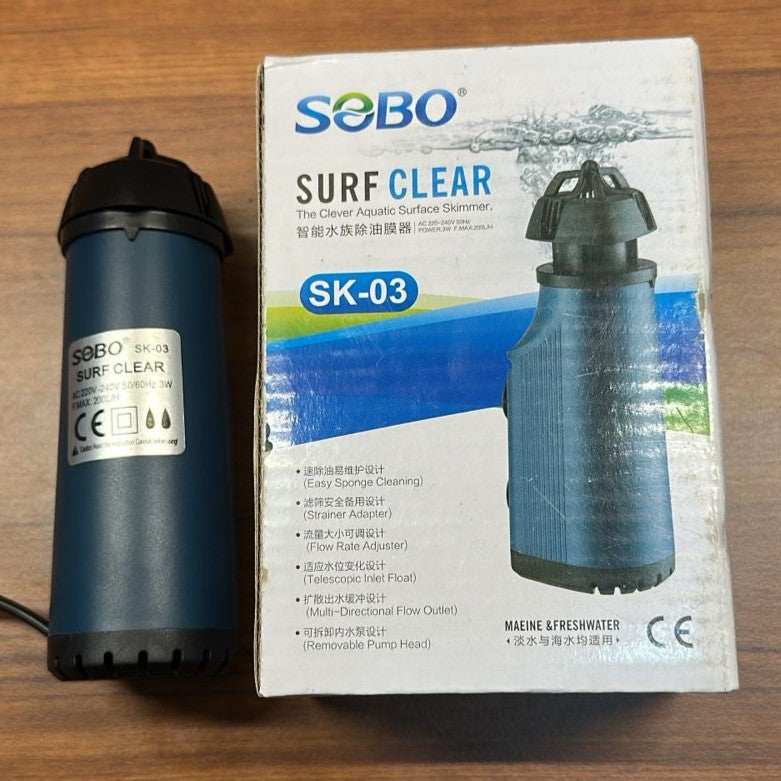 Sobo SK-03 Surf Clear Aquatic Surface Skimmer (3W) – 200 L/H Oil Film & Debris Remover