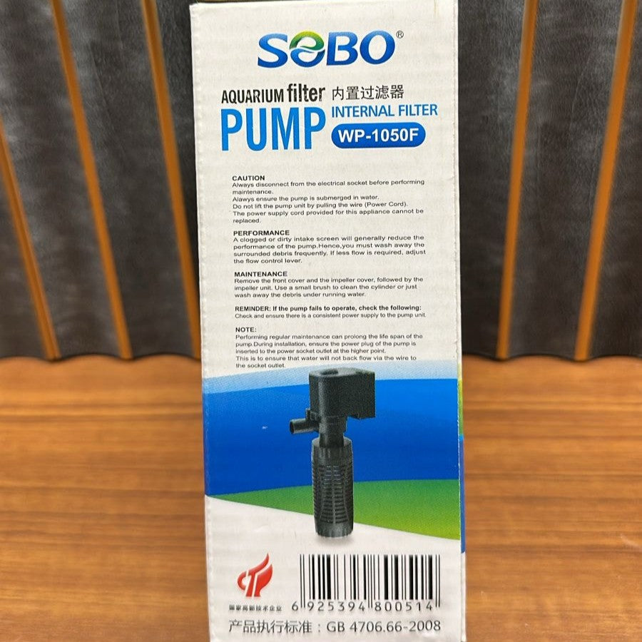 Sobo WP-1050F Internal Aquarium Filter (4W) – 400 L/H
