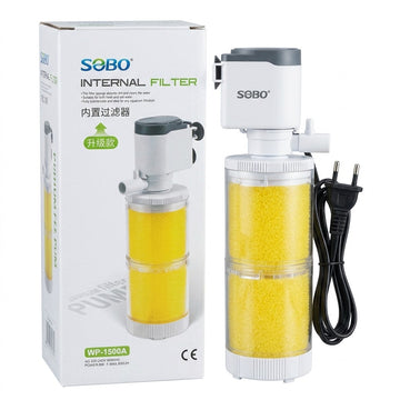 Sobo WP-1500A Aquarium Internal Filter (8W) – 600 L/H Submersible Dual Sponge Pump