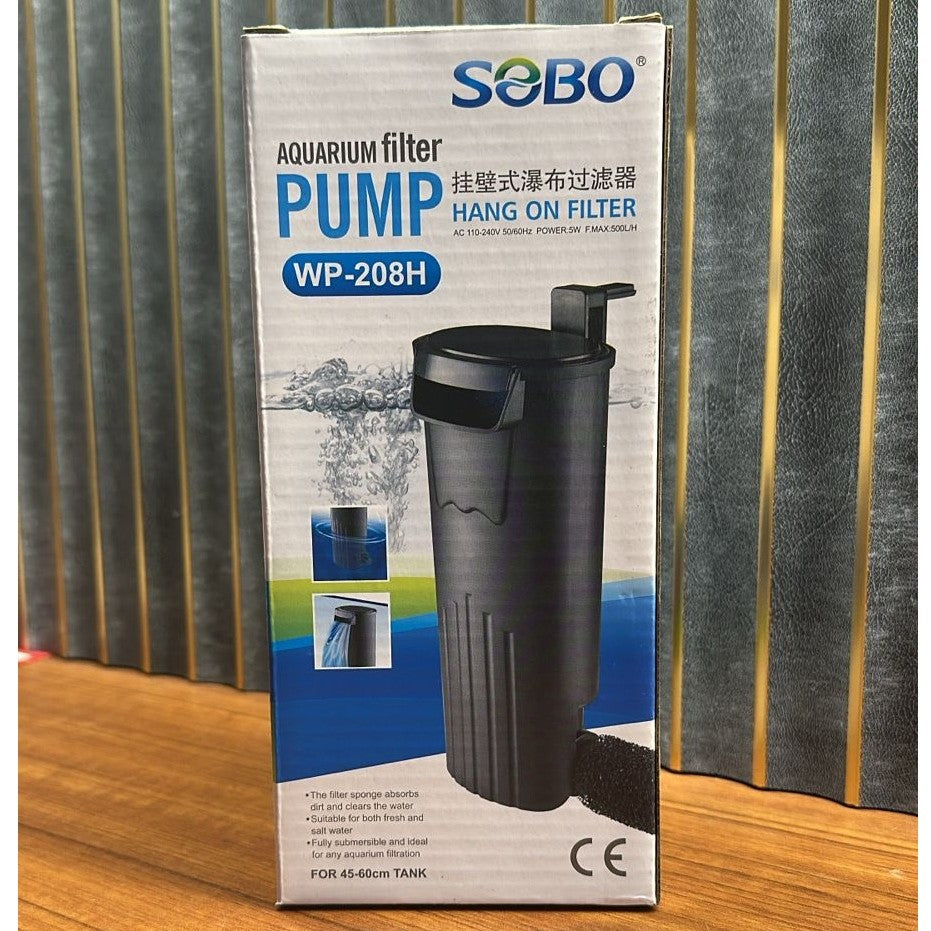 Sobo WP-208H Internal Hang-On Filter (5W) – 500 L/H Submersible Waterfall Pump