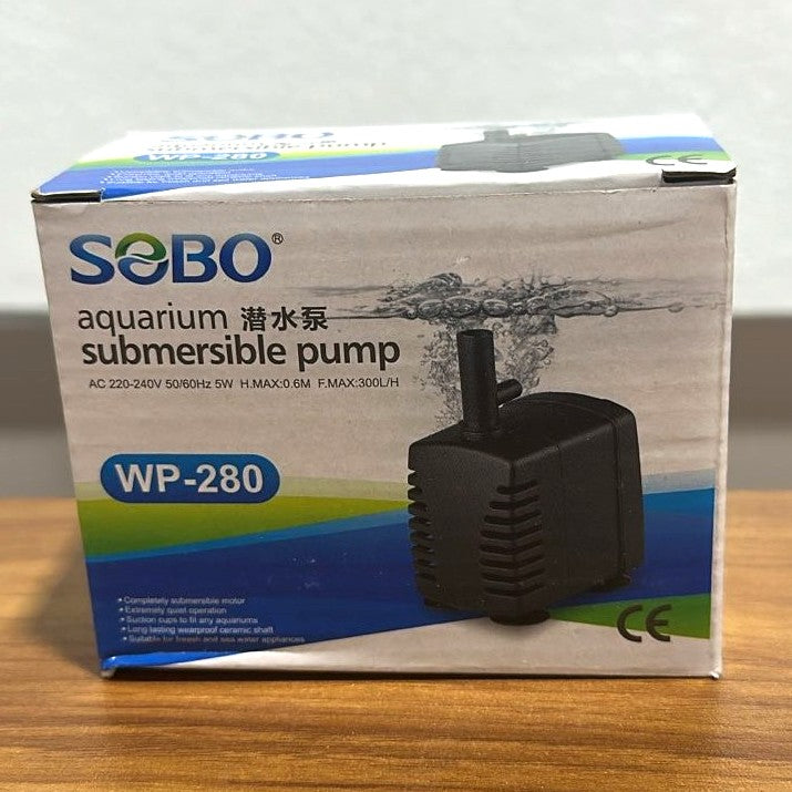 Sobo WP-280 Mini Submersible Water Pump (5W) – 300 L/H for Nano Aquariums