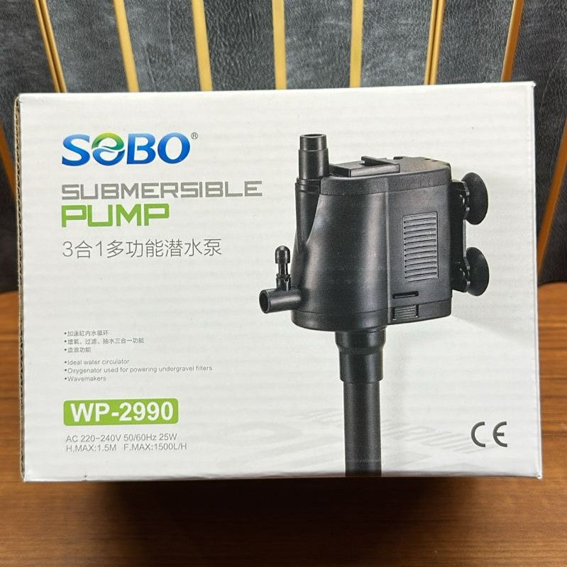 Sobo WP-2990 Aquarium Submersible Pump & Power Head (25W) – 1500 L/H