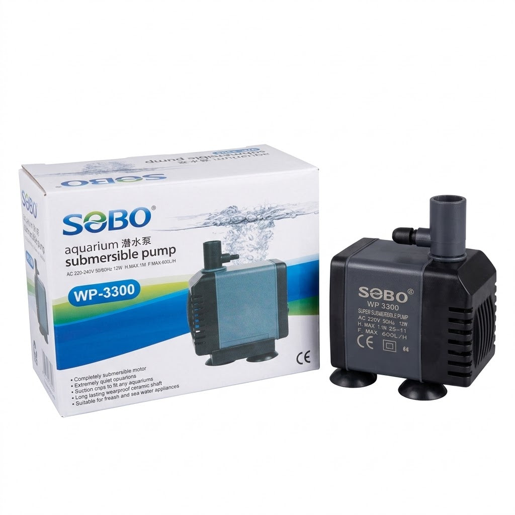 Sobo WP-3300 Aquarium Submersible Pump (12W) – 600 L/H Water Pump