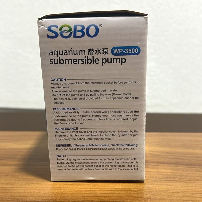 Sobo WP-3500 Submersible Water Pump 25 Watts – 2000 L/H Pump for Aquariums