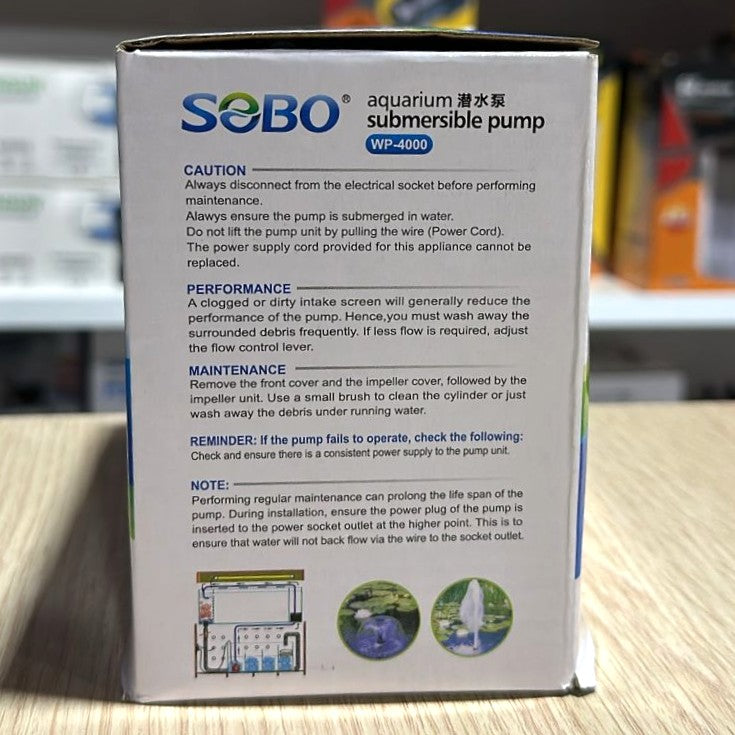 SOBO WP-4000 Submersible Water Pump (40W, 2000 L/H)