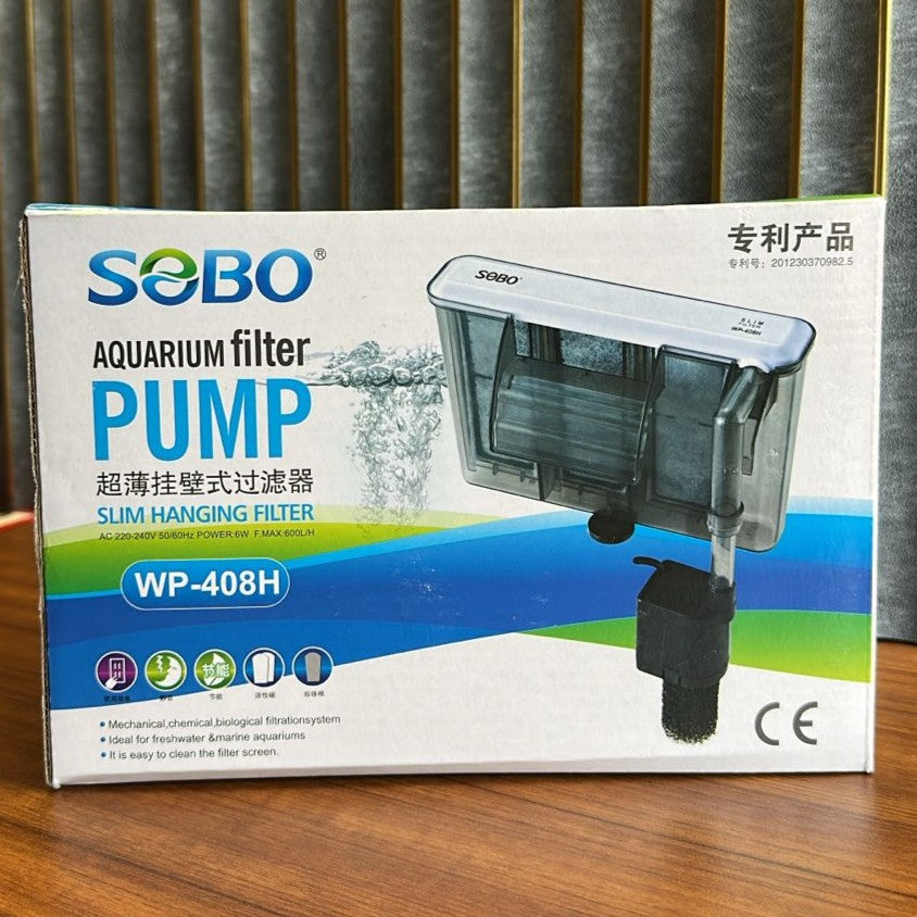 Sobo WP-408H Slim Hang-On Aquarium Filter (6.8W, 680 L/H)