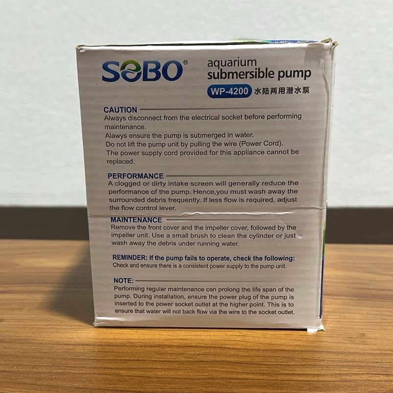 Sobo WP-4200 Submersible Water Pump 55 Watts – 3000 L/H High