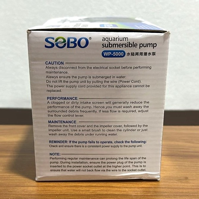 Sobo WP-5000 Submersible Water Pump 60 Watts – 3000 L/H