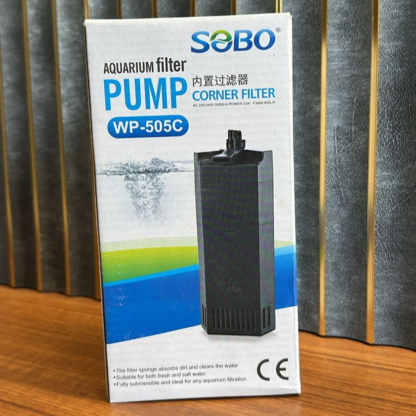 Sobo WP-505C Aquarium Internal Corner Filter (12W) – 600 L/H Submersible Pump