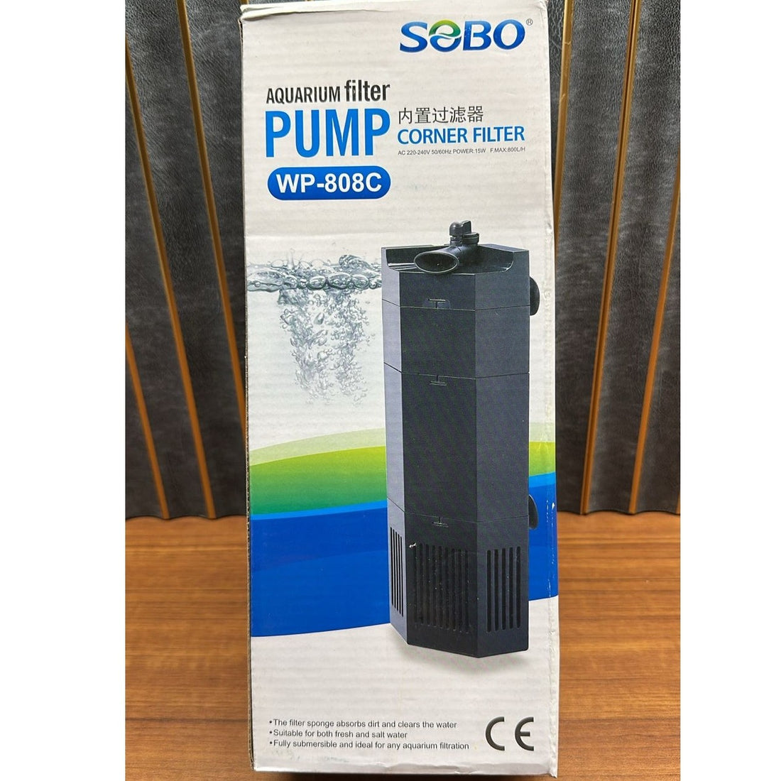 Sobo WP-808C Aquarium Internal Corner Filter (15W) – 800 L/H