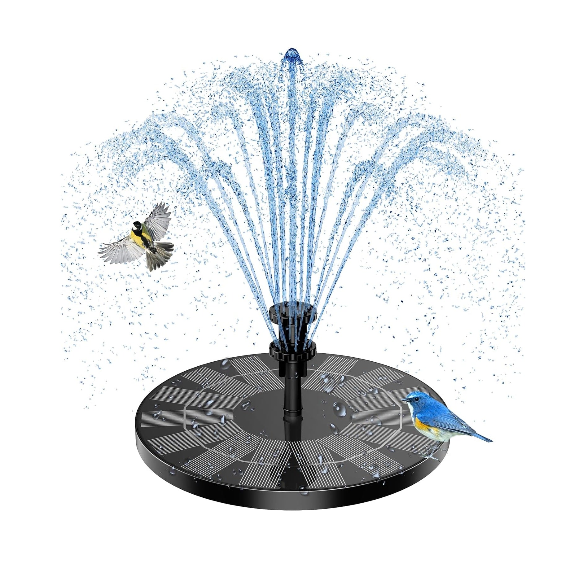 Solar Floating Fountain Pump 13 cm Diameter with 6 Fountain Nozzles