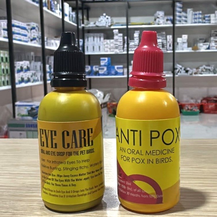 Star Farms Bird Care Essentials: Eye Care & Anti Pox Oral Medicine (50ml each)
