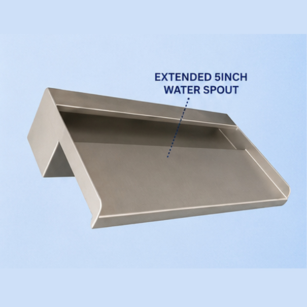Premium 12-Inch Stainless Steel Long Neck Waterfall Cascade