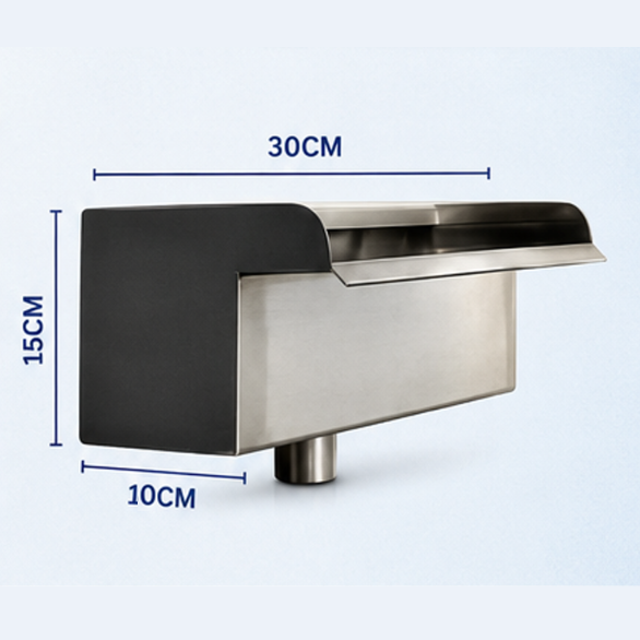 Premium 12-Inch Stainless Steel Short Neck Waterfall Cascade