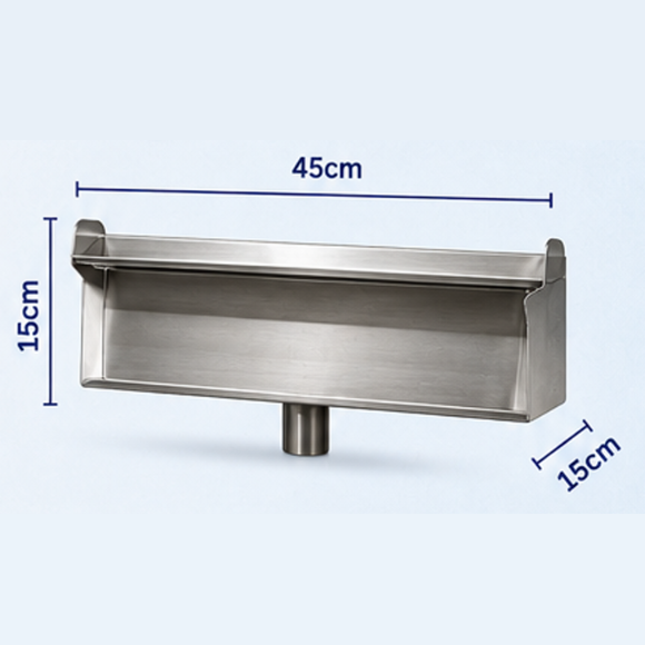 Premium 18-Inch Stainless Steel Short Neck Waterfall Cascade