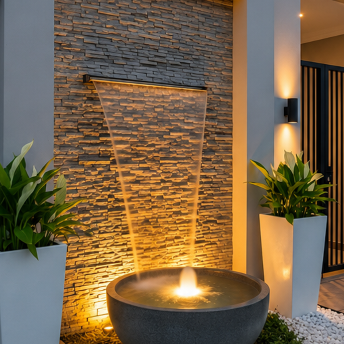 Premium 24-Inch Stainless Steel Short Neck Waterfall Cascade