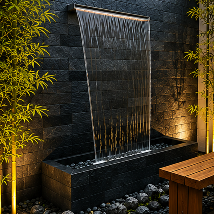 Premium 36-Inch Stainless Steel Long Neck Waterfall Cascade