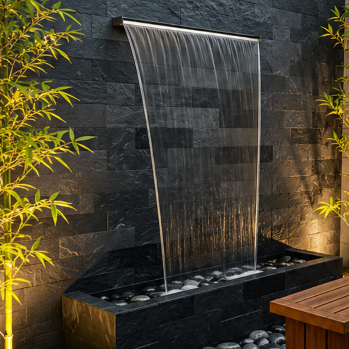 Premium 36-Inch Stainless Steel Short Neck Waterfall Cascade