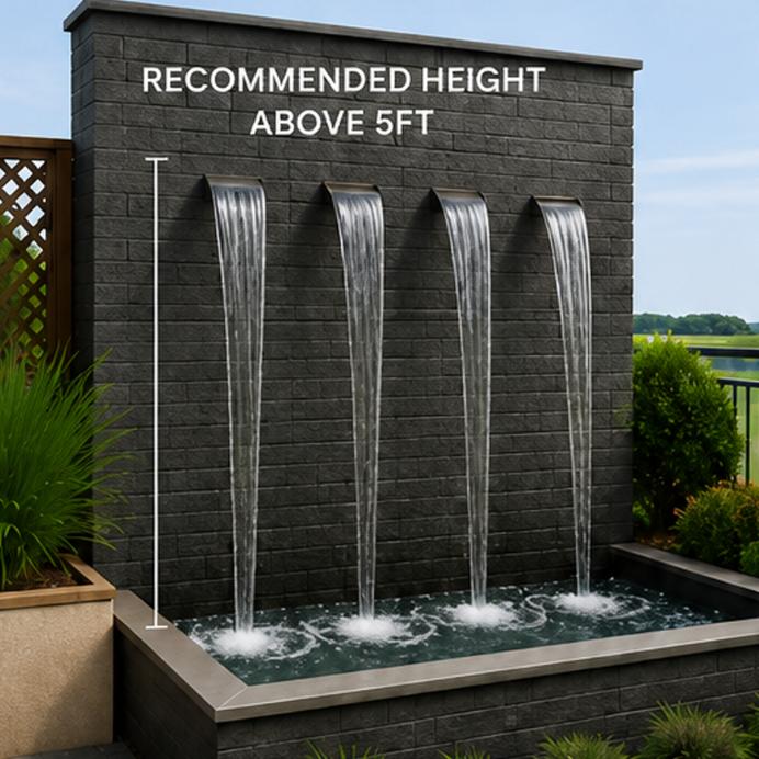 Premium 8-Inch Stainless Steel Long Neck Waterfall Cascade