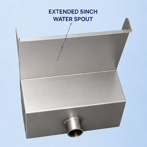 Premium 8-Inch Stainless Steel Long Neck Waterfall Cascade