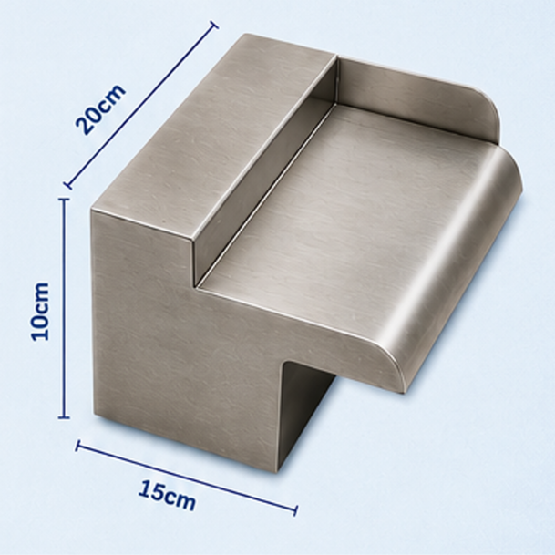 Premium 8-Inch Stainless Steel Short Neck Waterfall Cascade