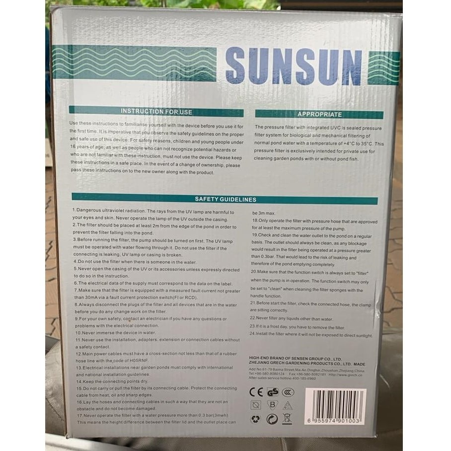 SUNSUN CPF–2500 Pressure Pond External Filter UV-C 11 Watts - 8