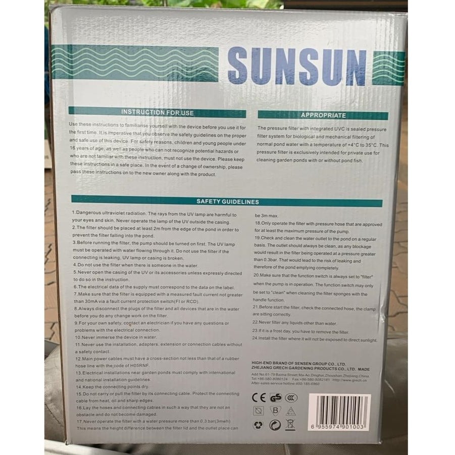 SUNSUN CPF–2500 Pressure Pond External Filter UV-C 11 Watts - 10