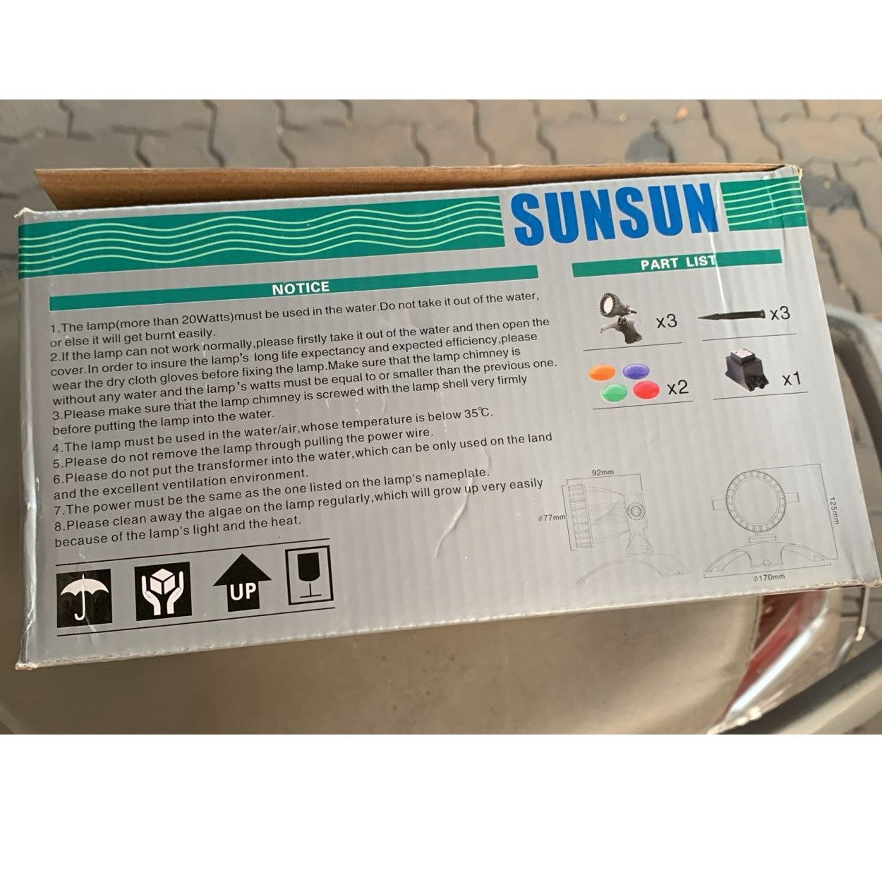 Sunsun CQD-120C Submersible LED Lamp Pond Light - 8
