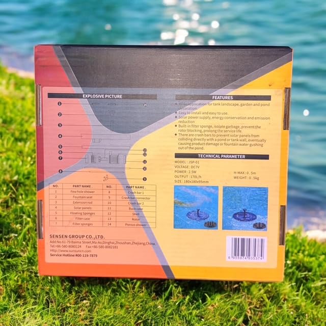 Sunsun JSP-01 Floating Solar Fountain Pump (2.5W) – Eco-Friendly Pond & Garden Decor - 3