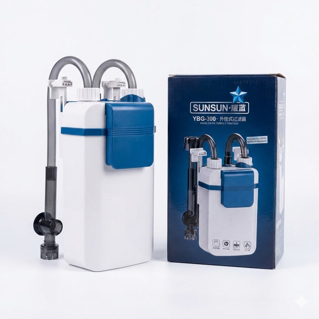 Sunsun YBG-300 Hang-On Canister Filter (5W) – 300L/H with Easy-Fill Priming Port