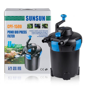 SUNSUN CPF-1500 Pond Bio Press Canister Filter with 9W UV-C Lamp