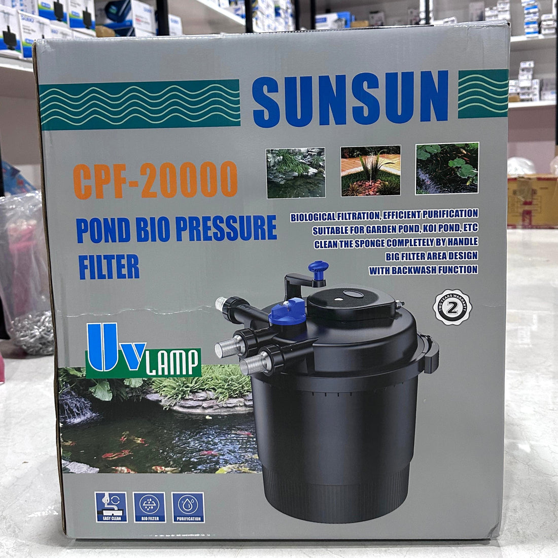 Sunsun CPF-20000 Bio Pressure Pond Filter - 36W UV Light, 12000 L/H