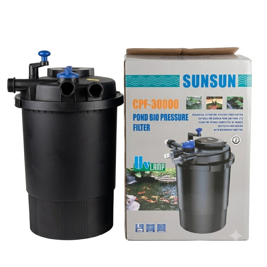 Sunsun CPF-30000 Bio Pressure Pond Filter - 55W UV Light, 12000 L/H