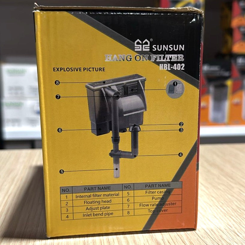 Sunsun HBL-402 Hang-On-Back Aquarium Filter (2W, 300 L/H)